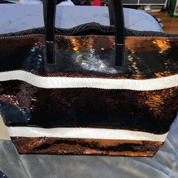 Preloved Prada sequins open tote pristine condition side pocket hardware is gold - Picture 12 of 12